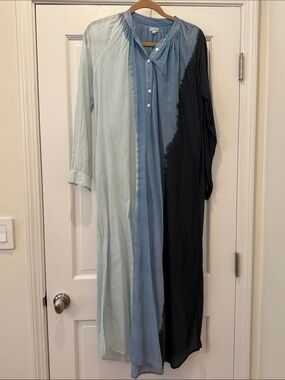 Colorblock Maxi Dress - Light Blue, Denim Blue & Black